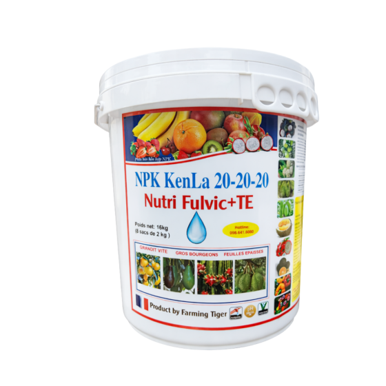 Nutri Fulvic 20-20-20+TE (16KG) | PHÂN BÓN HỖN HỢP NPK - GIÚP RA HOA, DƯỠNG TRÁI, PHỤC HỒI 