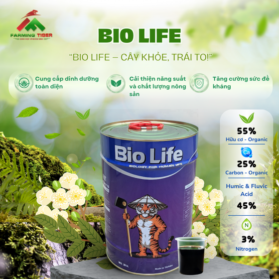 BIO LIFE - PHÂN BÓN HỮU CƠ TỔNG HỌP ( Can thiếc 20L )
