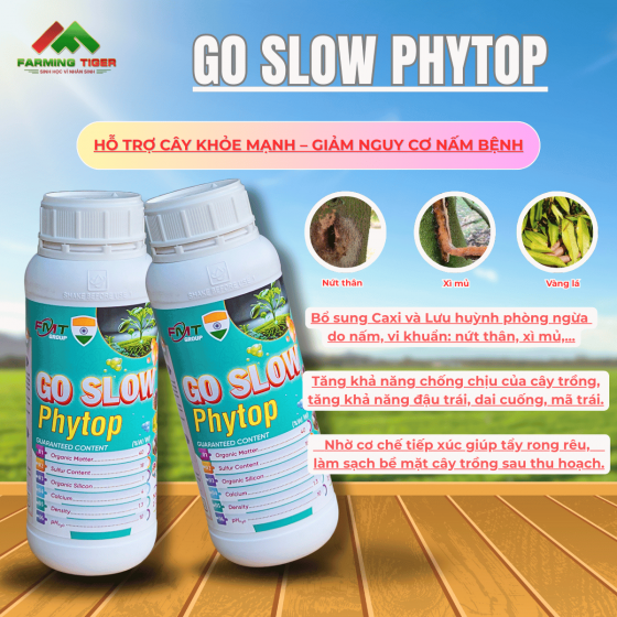  Go Slow Phytop (1L) – Phân bón hữu cơ - Bổ sung Canxi, Lưu Huỳnh/ Hỗ Trợ Chống Nấm Trái 