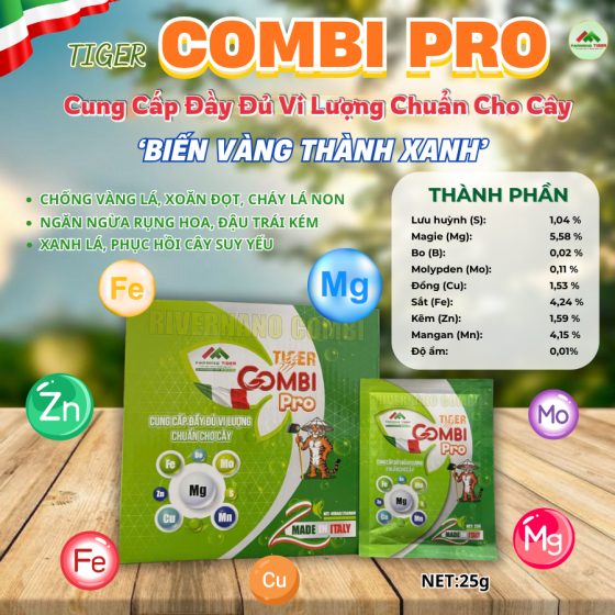 COMBO 20 GÓI - TIGER COMBI PRO – CUNG CẤP ĐẦY ĐỦ TRUNG VÀ VI LƯỢNG CHO CÂY TRỒNG