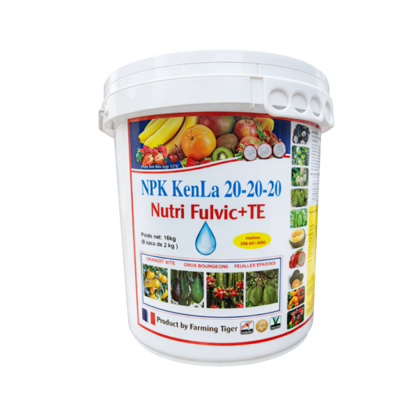 Nutri Fulvic 20-20-20+TE (16KG) | PHÂN BÓN HỖN HỢP NPK - GIÚP RA HOA, DƯỠNG TRÁI, PHỤC HỒI 