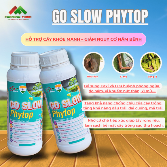  Go Slow Phytop (1L) – Phân bón hữu cơ - Bổ sung Canxi, Lưu Huỳnh/ Hỗ Trợ Chống Nấm Trái 