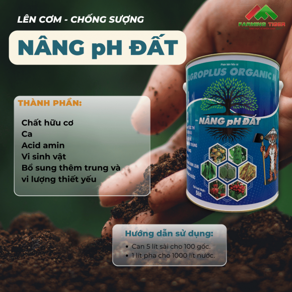 NÂNG pH ĐẤT – Cải tạo chất chua/ Chống sượng/ Tăng pH/ Giảm phèn (5 lít)